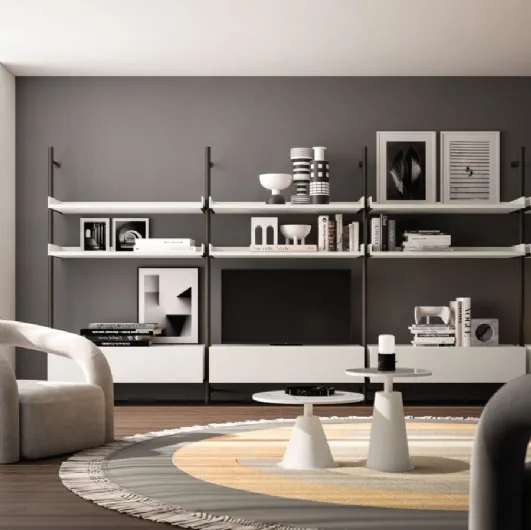 Palko bookcase in melamine and metal by Orme.