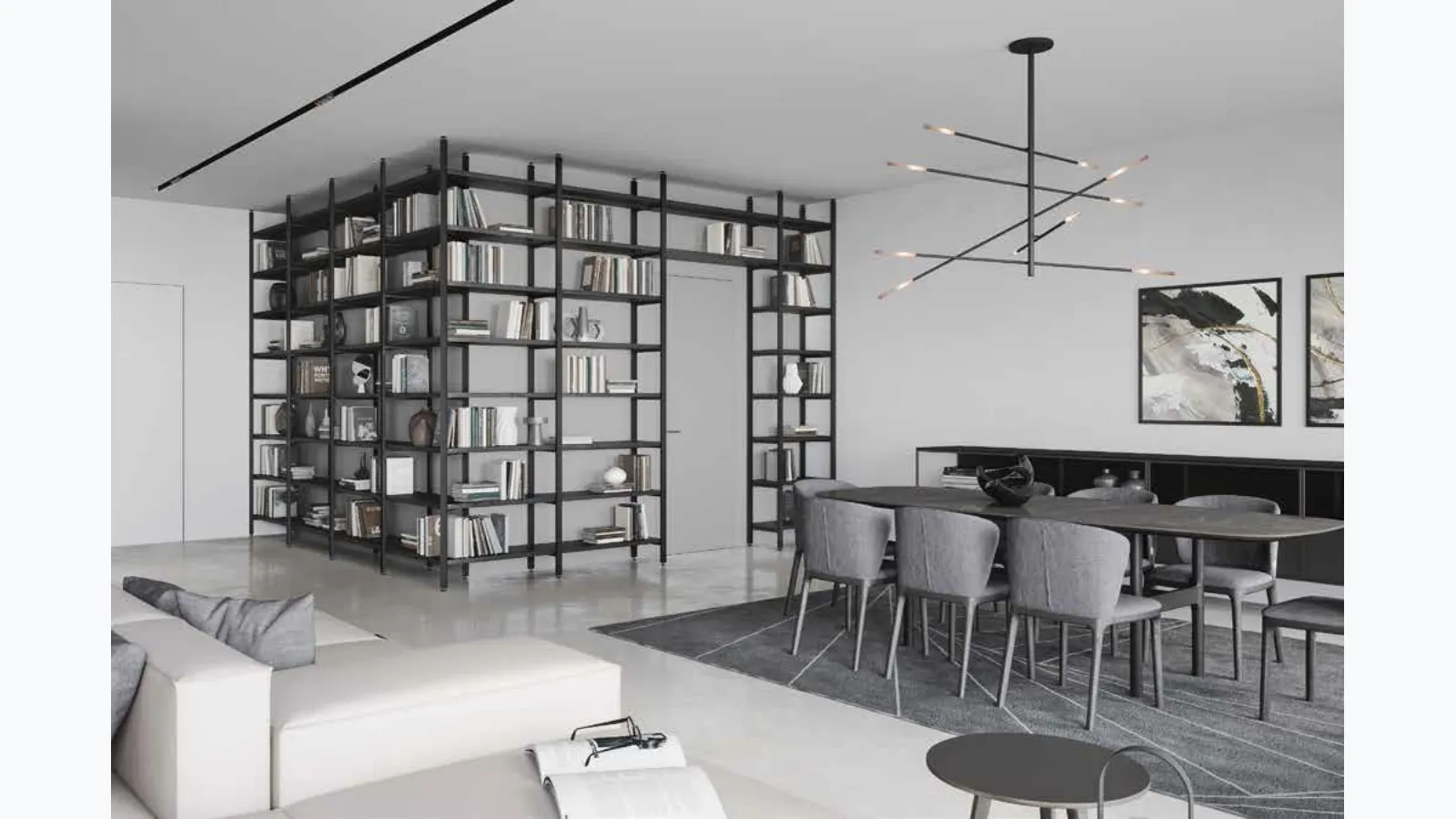 Corner bookshelf Pontile by Novamobili