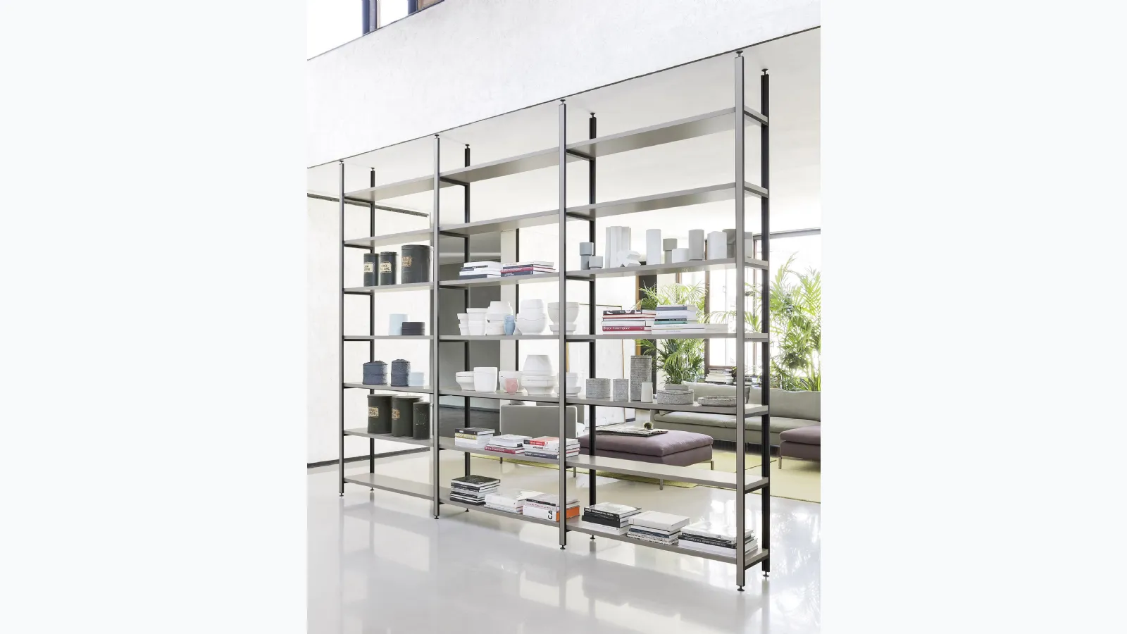 Novamobili's Pontile room divider bookcase.