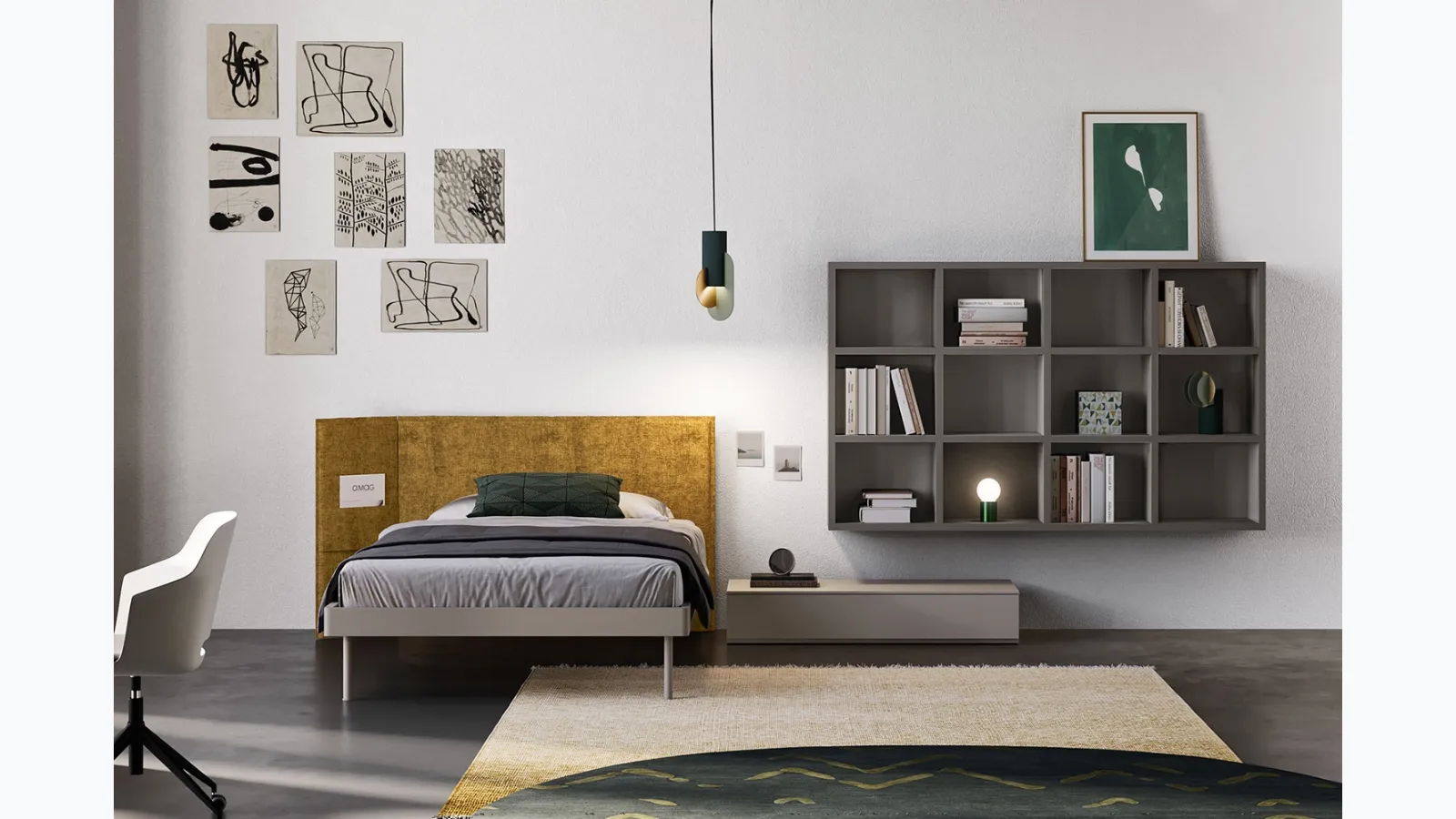 Start Clever's suspended bookshelf