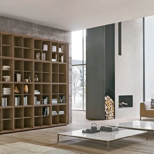 Modular oak bookcase by Alivar.