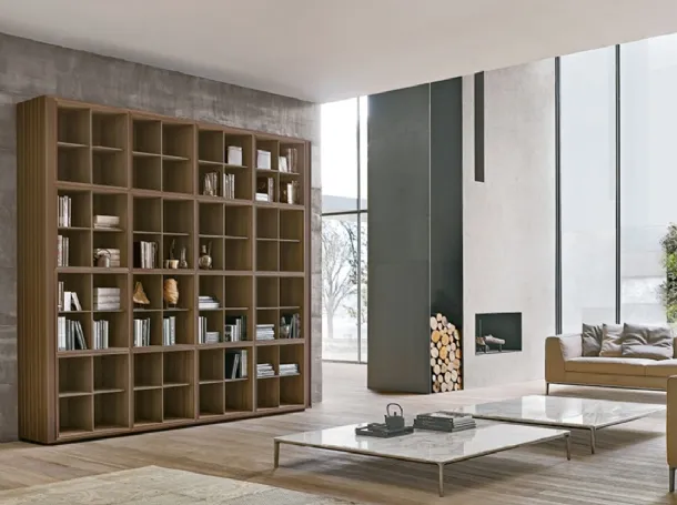 Modular oak bookcase by Alivar.