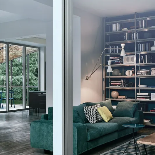Tribeca 02 steel Grey Bistro finish wall bookshelf by Veneta Cucine