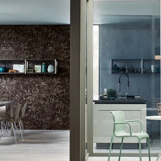 Suspended bookcase Tribeca 04 by Veneta Cucine