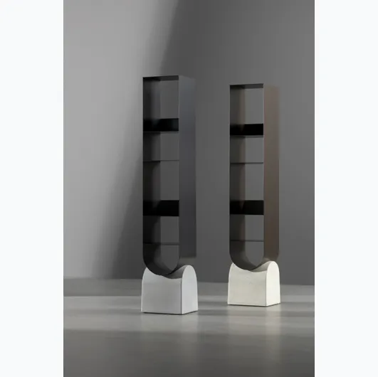 Vague bookshelf by Bonaldo, made of metal with a cement base.