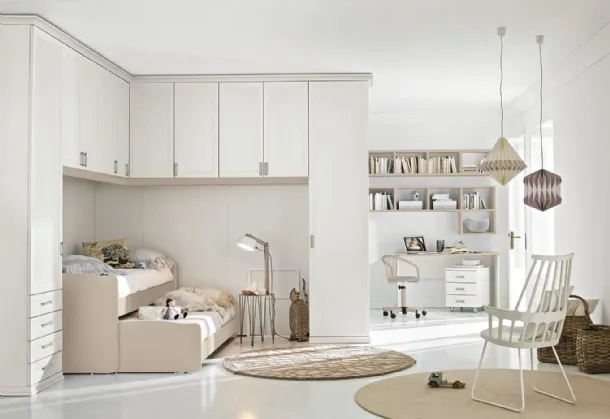 Bunk bed room with second sliding bed Arcadia AC031 by Colombini Casa.