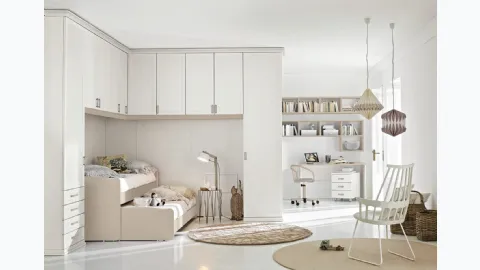 Bunk bed room with second sliding bed Arcadia AC031 by Colombini Casa.