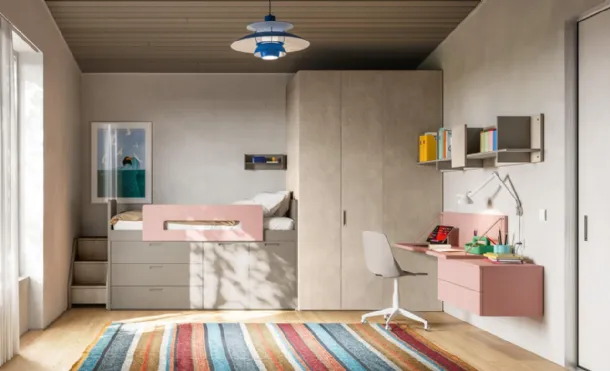 Space-saving bedroom 49 with loft by Mistral