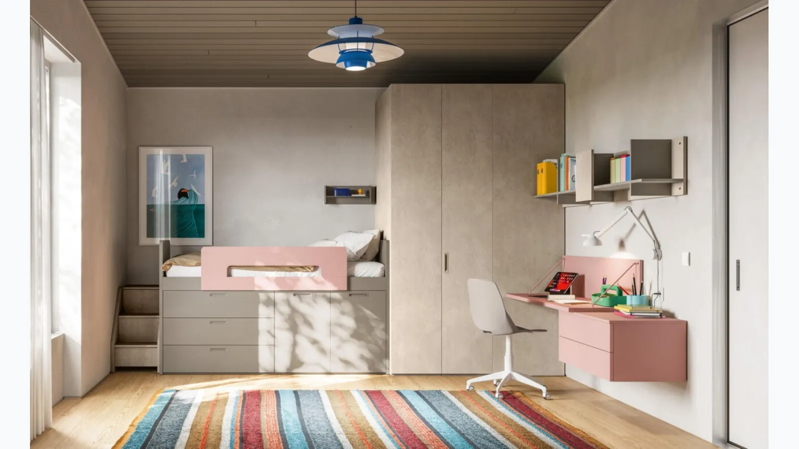 Space-saving bedroom 49 with loft by Mistral