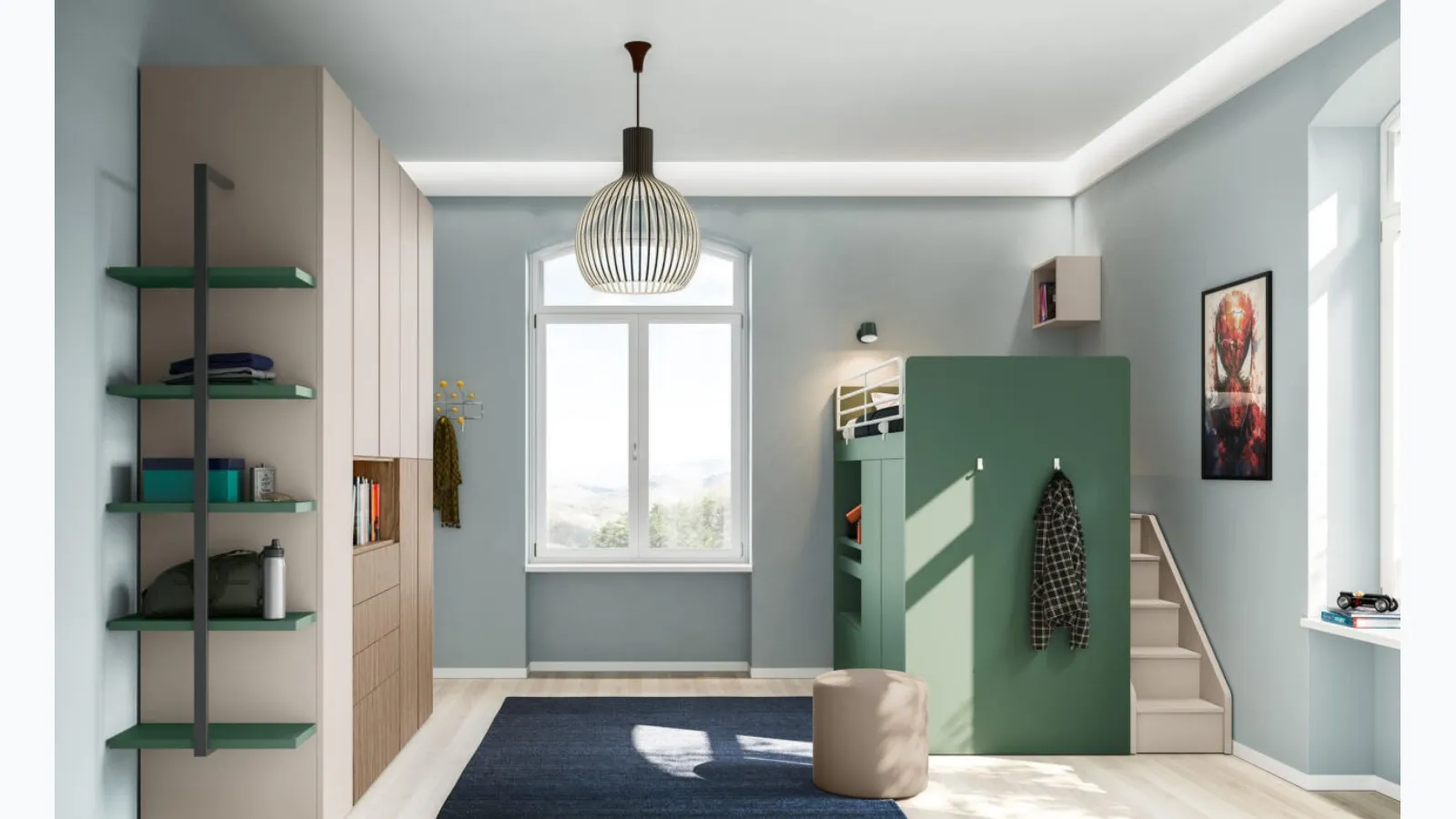 Space-saving bedroom 50 with loft by Mistral