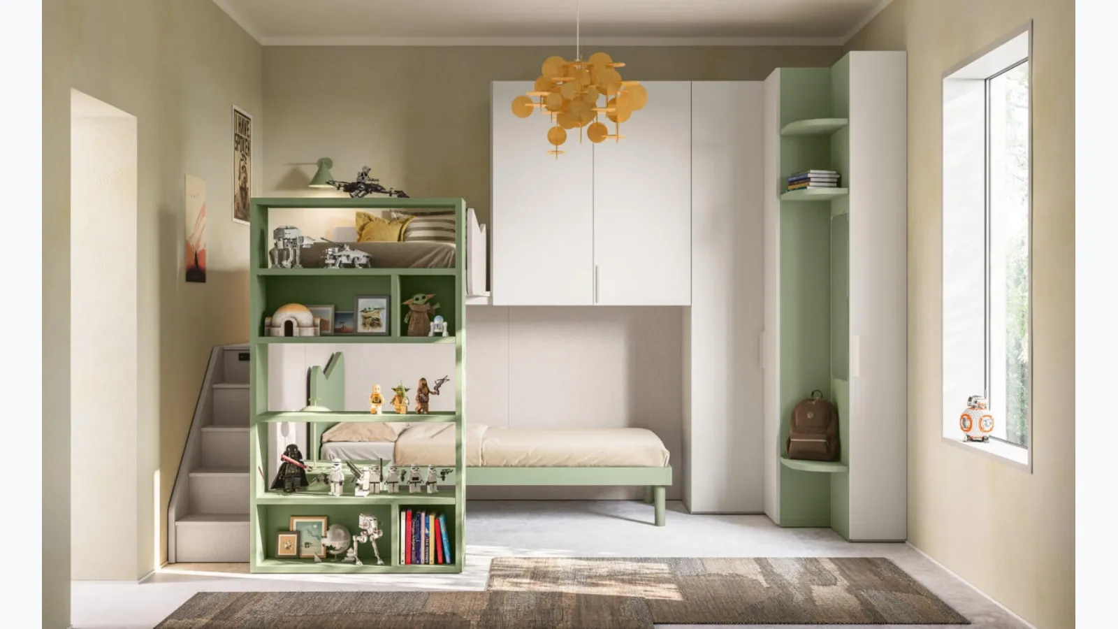 Space-saving bedroom 54 with loft by Mistral