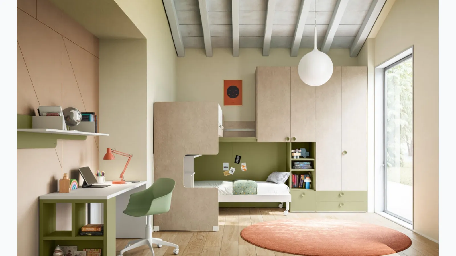 Space-saving bedroom 57 with loft by Mistral