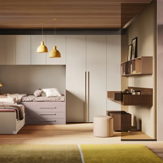 Bridge bedroom in melamine and lacquered Start P21 by Clever