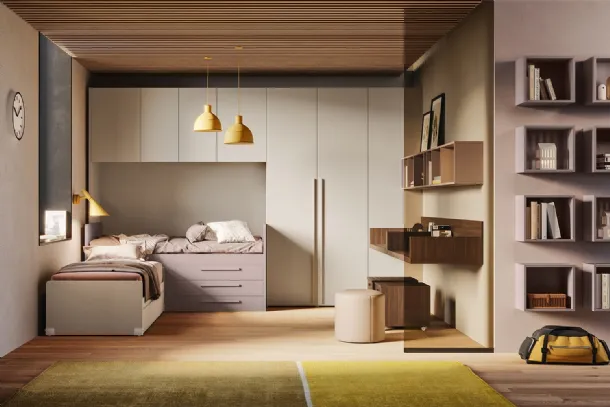 Bridge bedroom in melamine and lacquered Start P21 by Clever