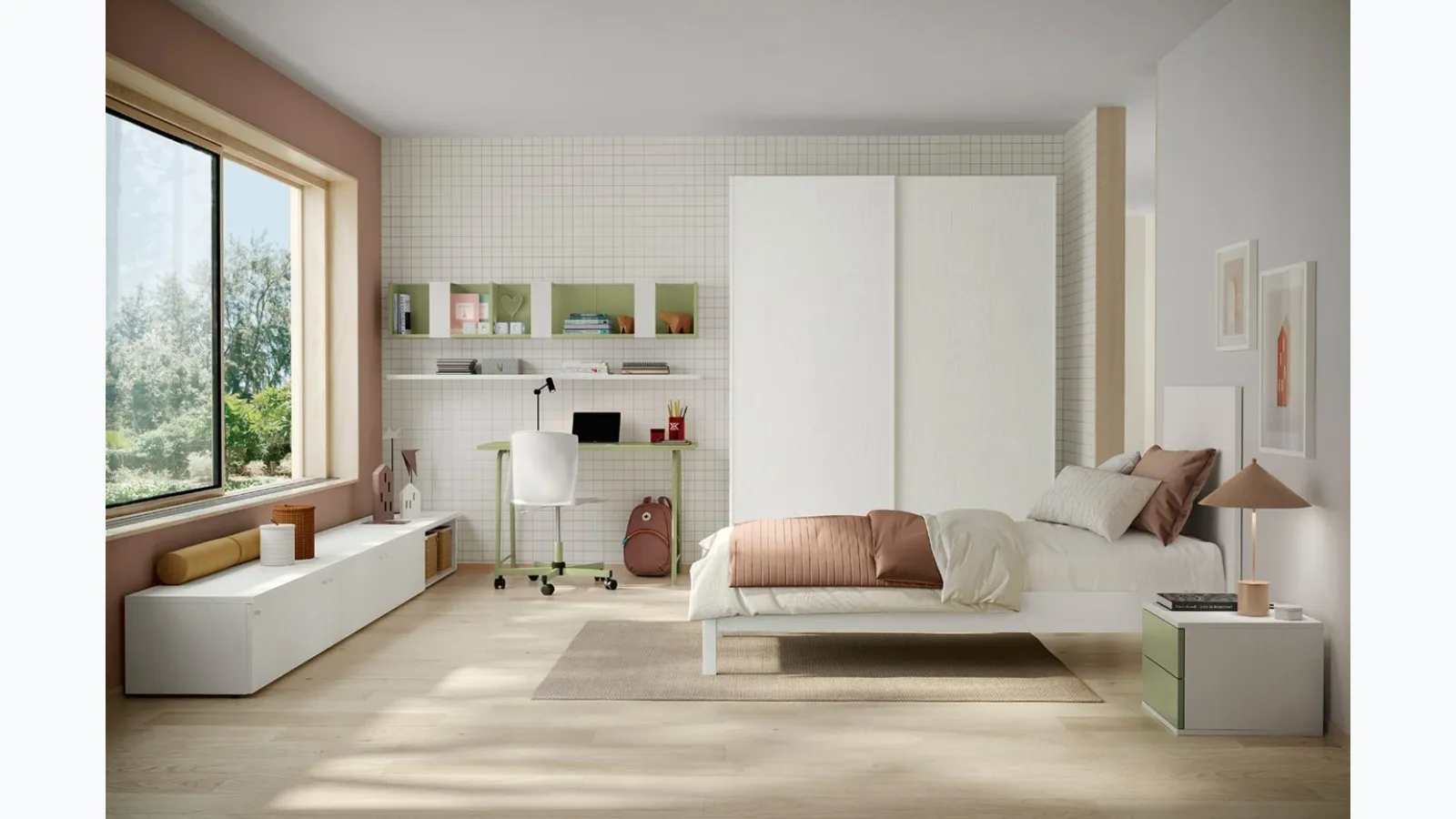 Flight-themed kids' bedroom C011 by Colombini Casa.