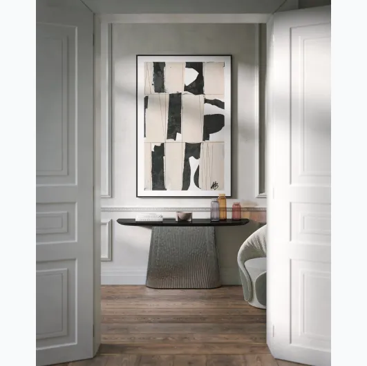 Mobile entrance Adonis Plissè with ash top and glass base by Tonin Casa.