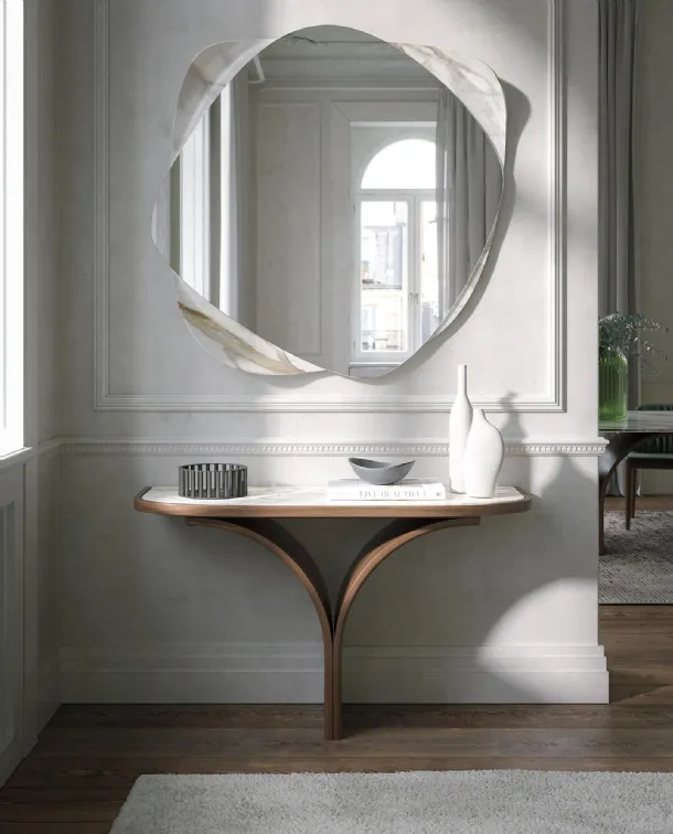 Arc entrance mobile made of stoneware and wood by Tonin Casa.