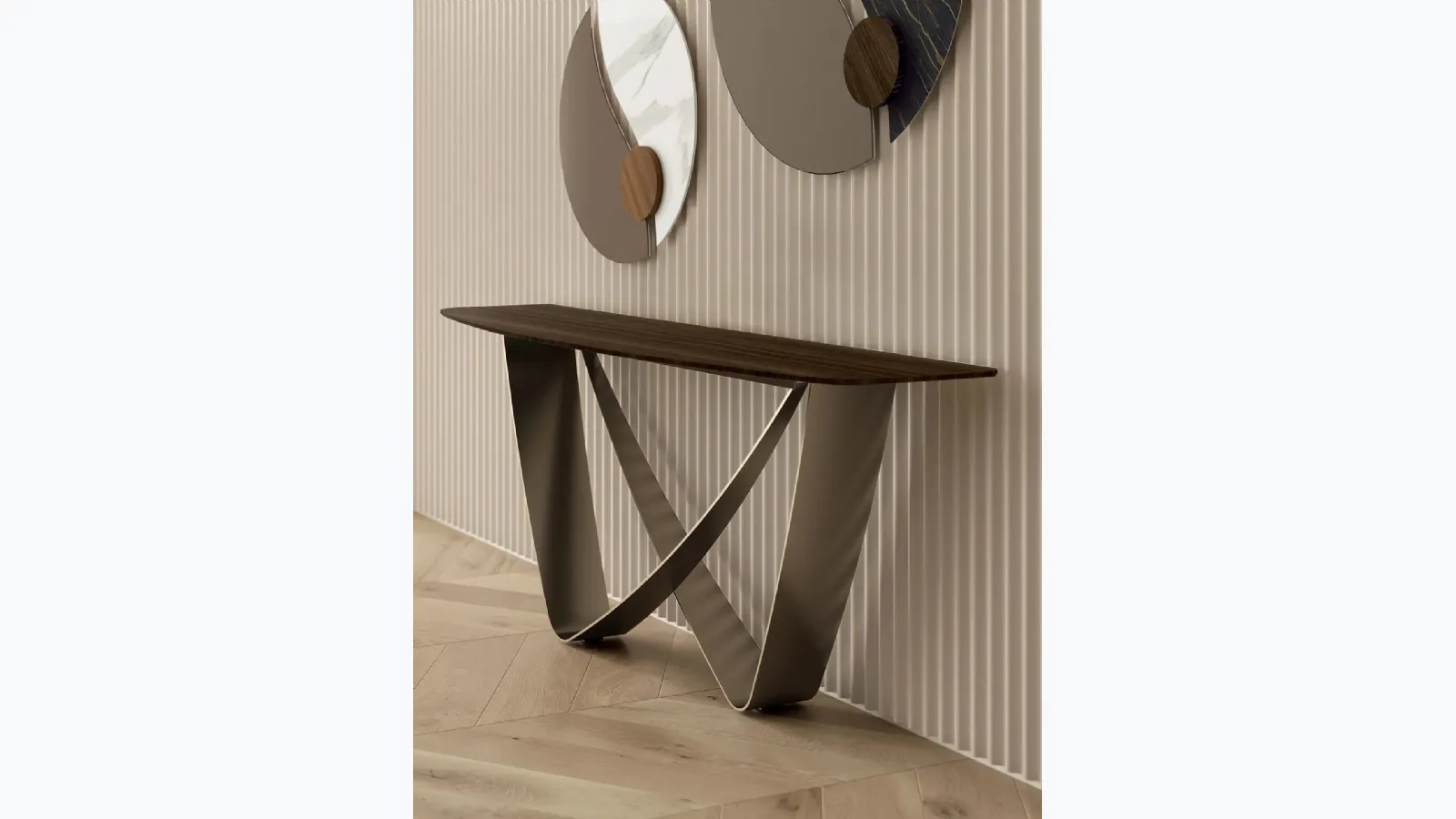 Bontempi's wooden Bach entrance console table in English.
