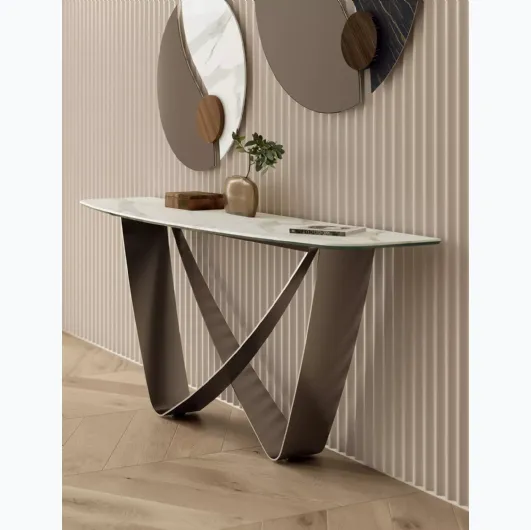 Entrance console table by Bontempi in SuperMarble.