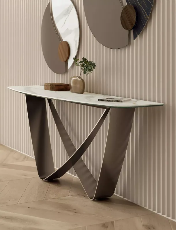 Entrance console table by Bontempi in SuperMarble.