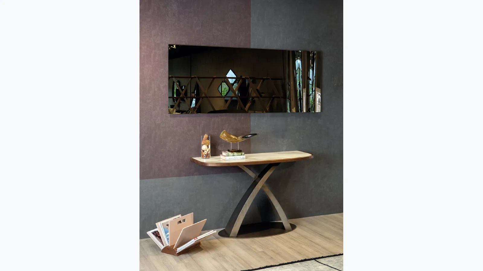 Elite Eliseo entrance mobile in porcelain gres and solid wood by Tonin Casa