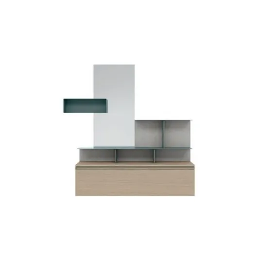 Mobile entryway 05 in sand oak and light cement by Tomasella