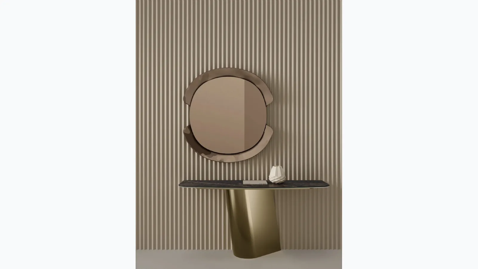 Mobile entrance Kimono console with top in SuperMarmo by Bontempi.