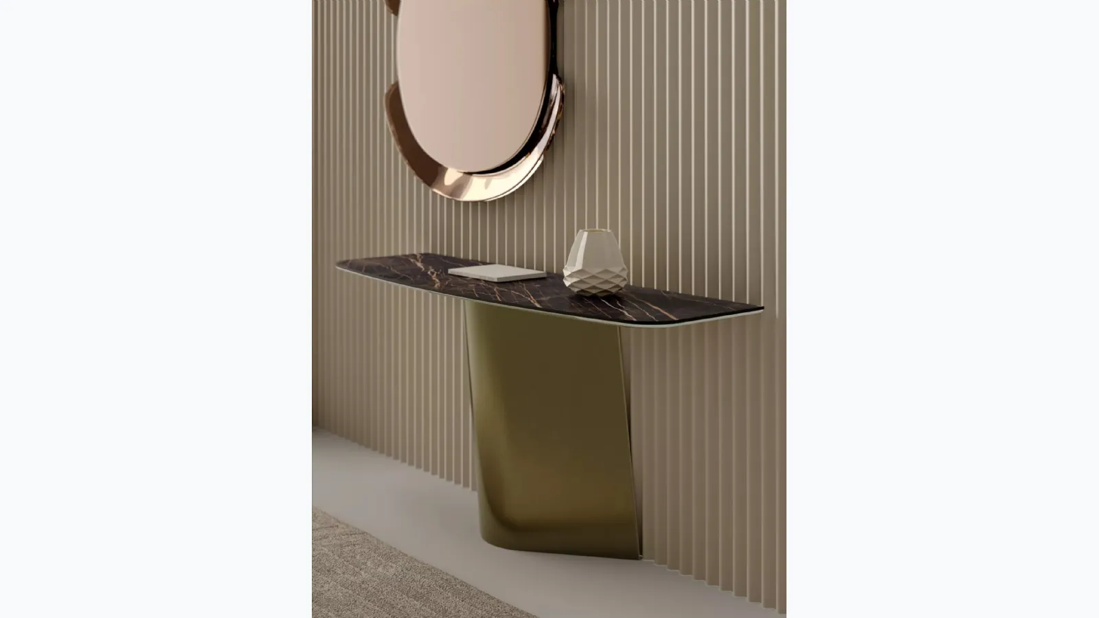 Mobile entrance Kimono Consolle with SuperMarmo top by Bontempi