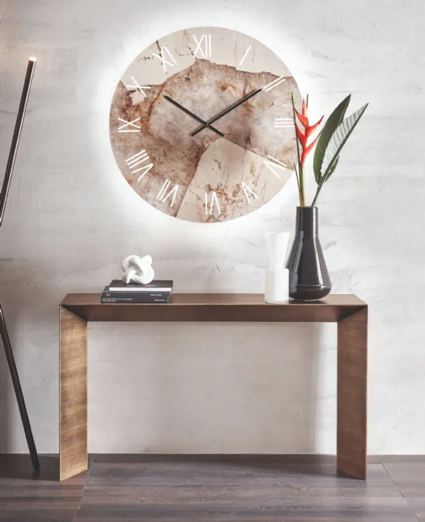 Minimalist console entryway table made of painted and brushed metal by Riflessi.
