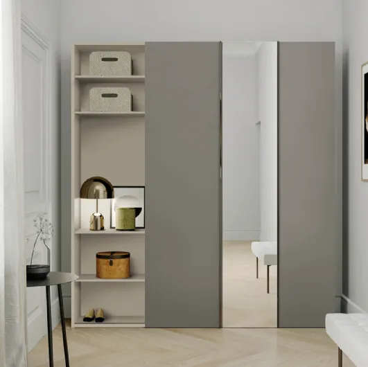 Mobile entrance composition 3 in melamine with mirrored door by Birex