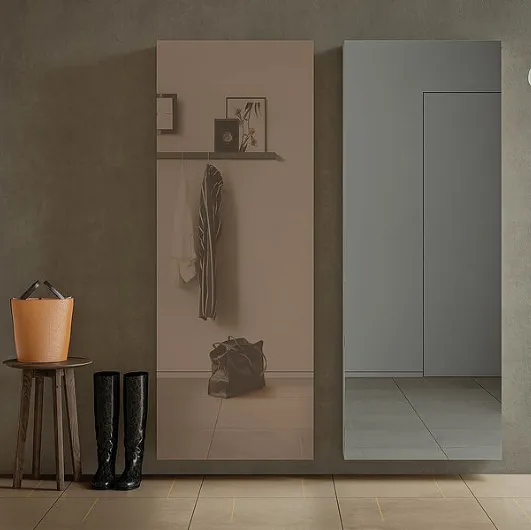 Entryway shoe cabinet Welcome with mirrored doors by Birex.