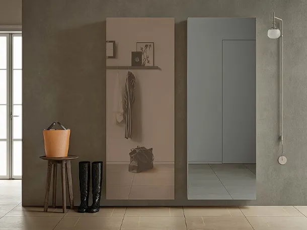 Entryway shoe cabinet Welcome with mirrored doors by Birex.