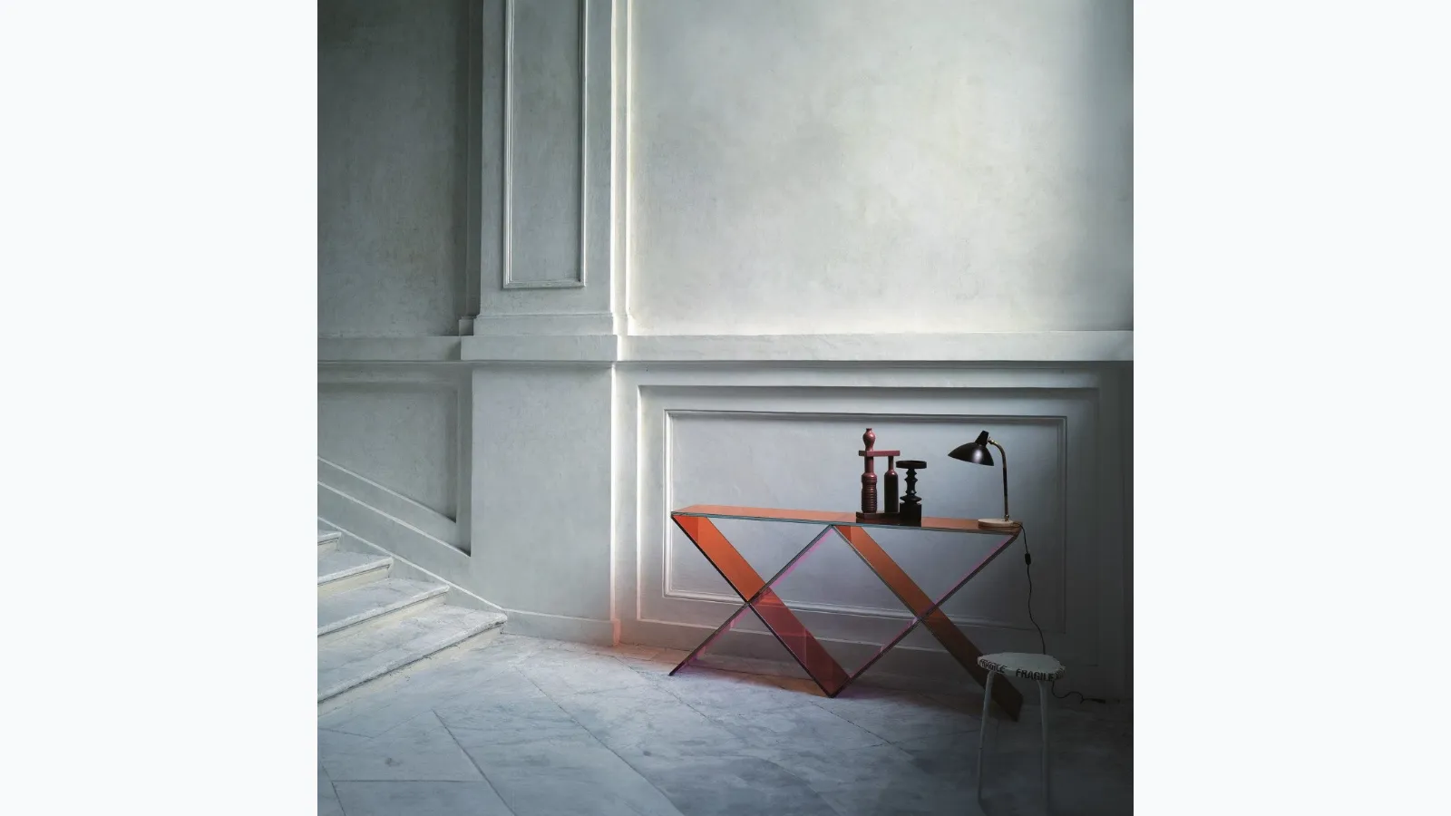 Mobile entrance XX in crystal by Glas Italia