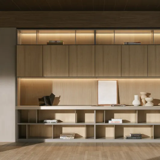 Bookshelf 505 UP SYSTEM 02 in striped essence by Molteni & C