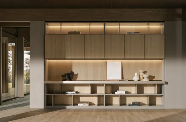 Bookshelf 505 UP SYSTEM 02 in striped essence by Molteni & C