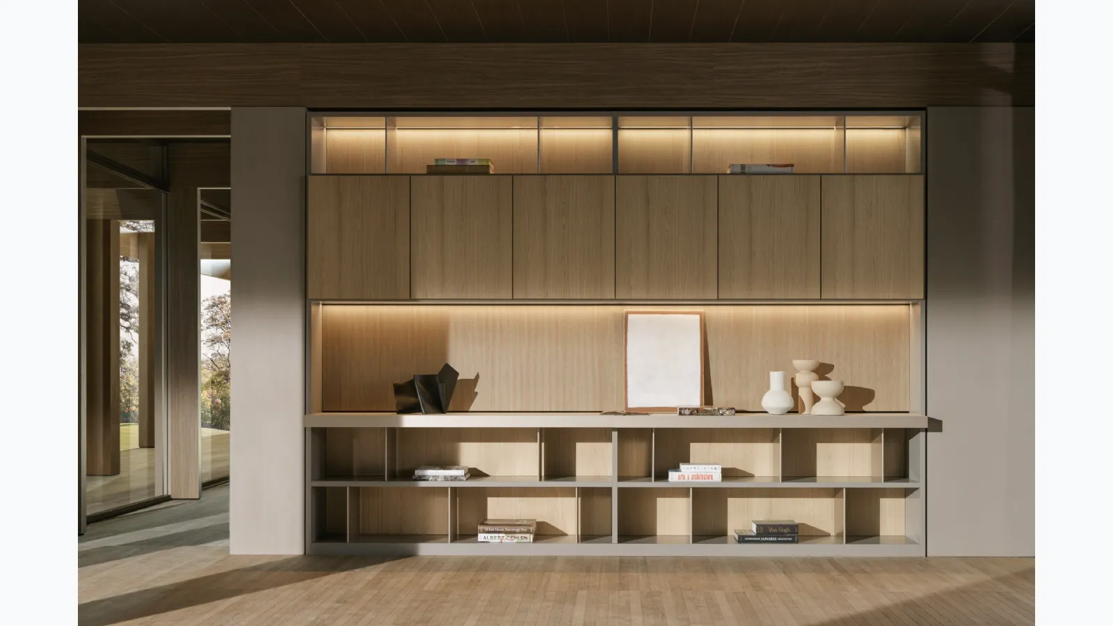 Bookshelf 505 UP SYSTEM 02 in striped essence by Molteni & C