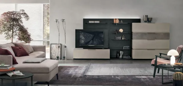 Tomasella's Atalante UNIT AT105 wall unit in granulated material.
