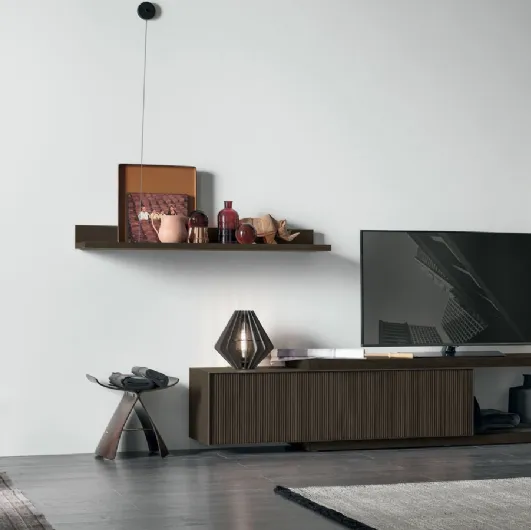 Tomasella Atlante UNIT AT111 wall unit in straw bronze material.