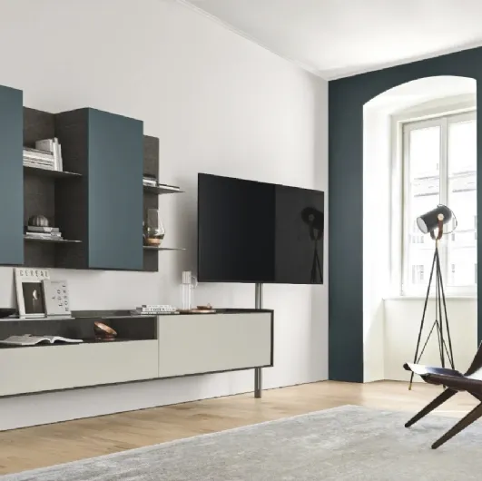 Suspended wall unit Cabaret Glass 02 by Sangiacomo.