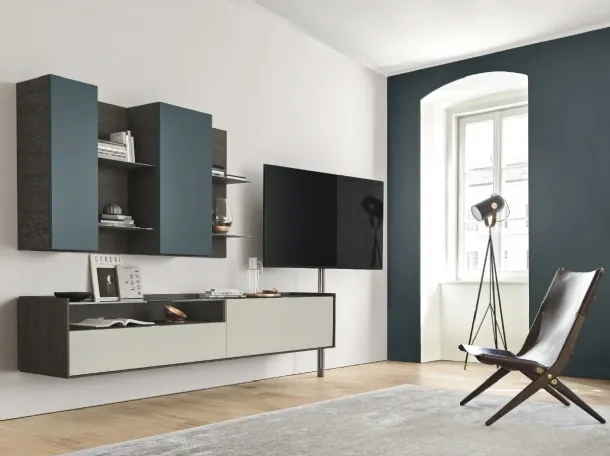 Suspended wall unit Cabaret Glass 02 by Sangiacomo.