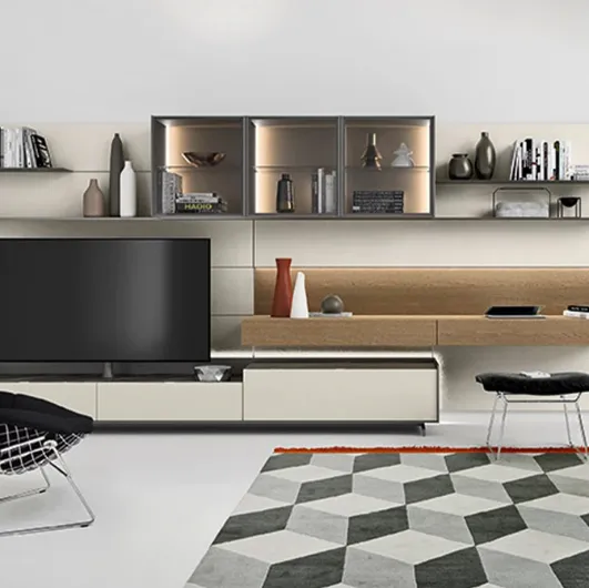 Cabaret Step fitted wall unit by Sangiacomo