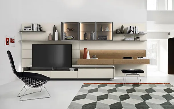 Cabaret Step fitted wall unit by Sangiacomo