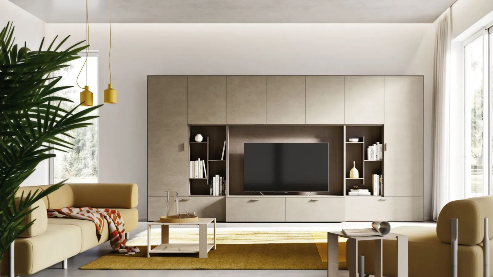 Day 30 wall unit in Bronze and Havana decor by Orme.