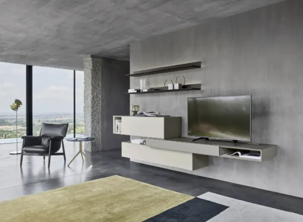 Suspended wall unit Domino 04 by Sangiacomo