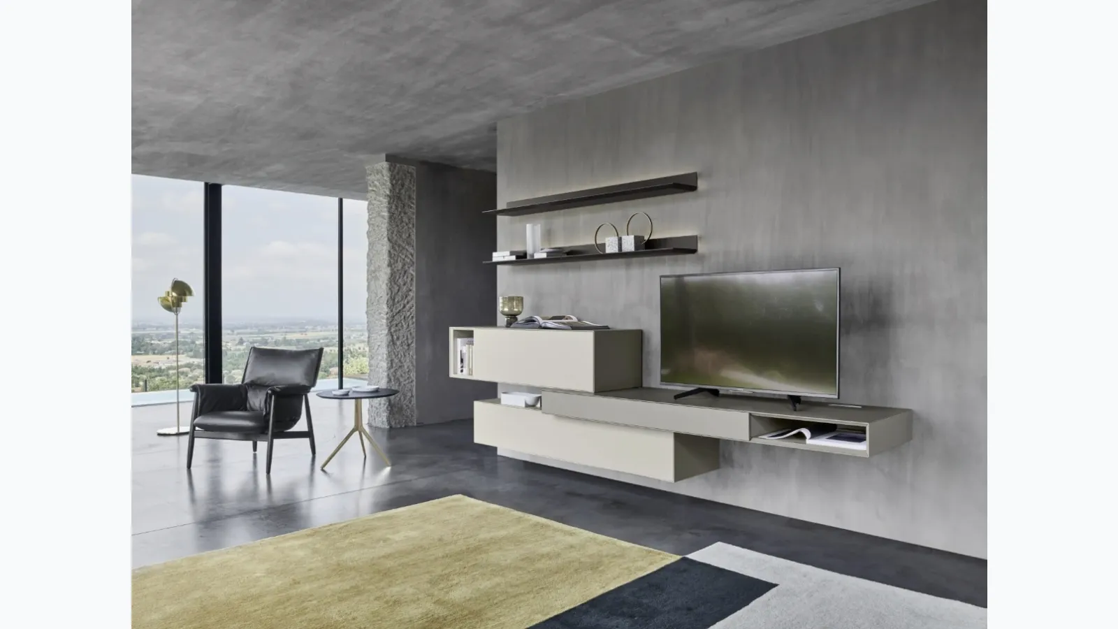 Suspended wall unit Domino 04 by Sangiacomo