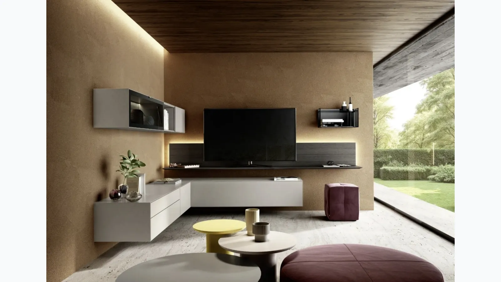 Corner wall unit Domino 05 by Sangiacomo