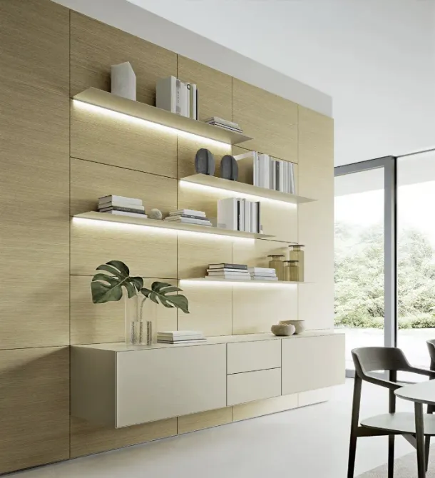 Domino Boiserie 01 fitted wall unit by Sangiacomo.