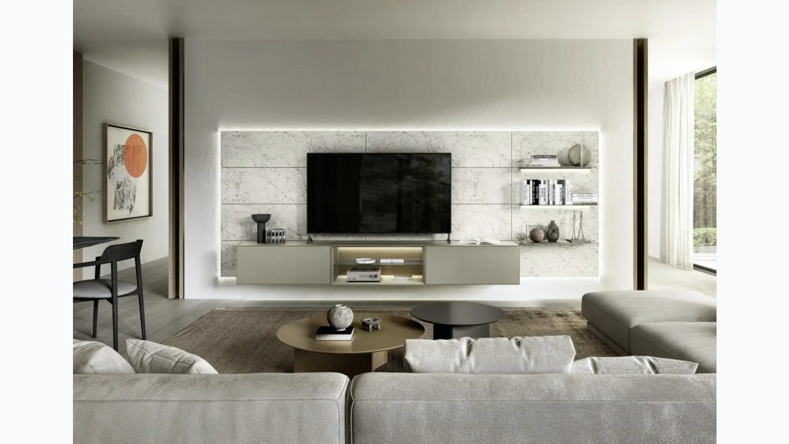 Domino Boiserie 05 wall unit by Sangiacomo