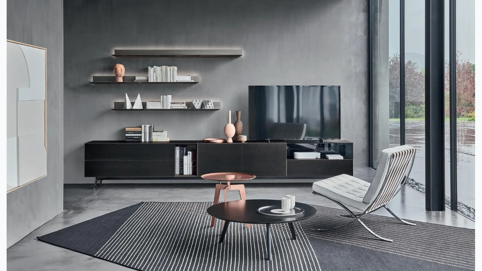 Domino Vitrum wall unit by Sangiacomo