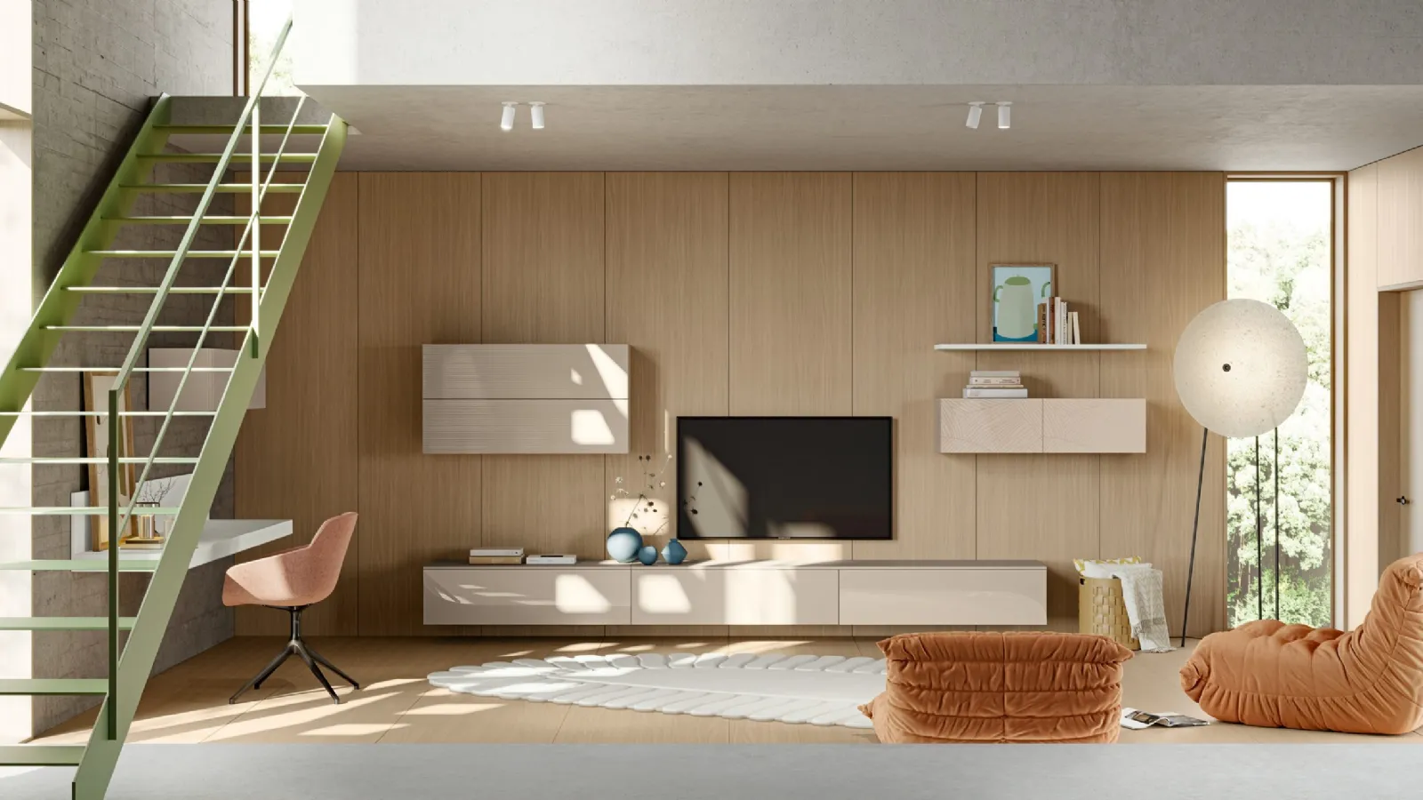 Eclectic wall unit EN06 by Colombini Casa.